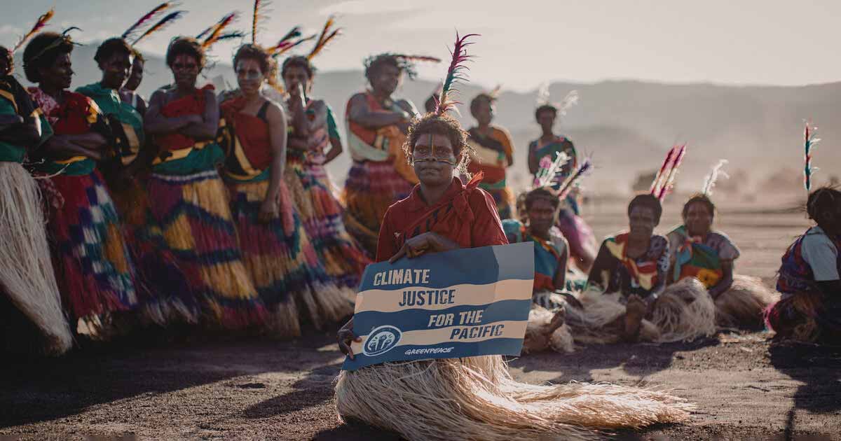  Pacific Climate Activists hold an action in Vanuatu for Climate Justice during COP26